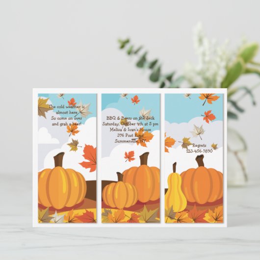 Invitation Panneaux de citrouille (Debout devant)