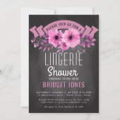 Invitation Panneaux de Fête de l'mariée Lingerie Floral rose (Devant)