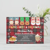 Invitation Panneaux de Noël et fête du pyjama flanelle rouge (Debout devant)