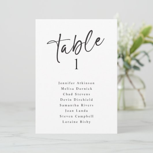Invitation Panneaux de plan de table de mariage simple modern (Debout devant)