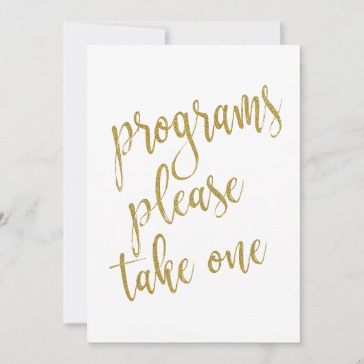 Invitation Panneaux de programmes, prenez-en un, or, abordabl (Devant)