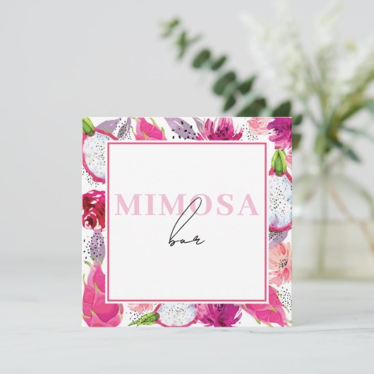 Invitation Panneaux de table d'arrosage pour bébé de Pitaya (Debout devant)