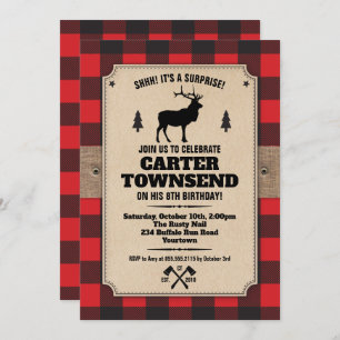Invitation Panneaux d'Elk Kraft Plaid de Russe Buffalo