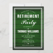 Invitation Panneaux en bois vert rustique Photo Retraite Part (Devant)