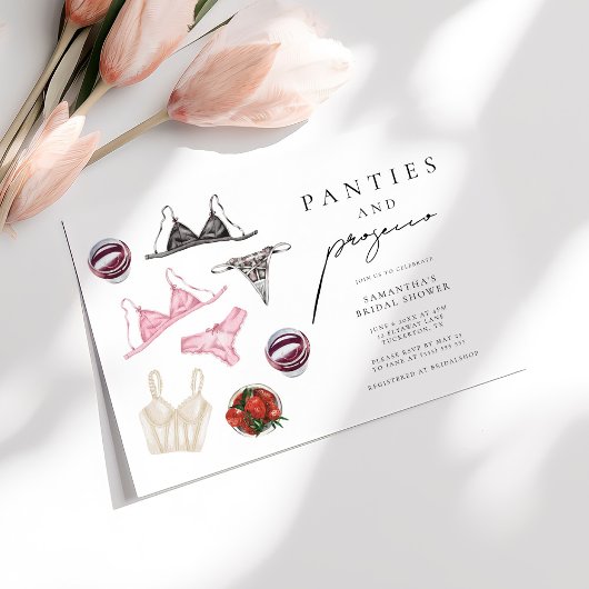 Invitation Panneaux et Fête des mariées de lingerie Prosecco