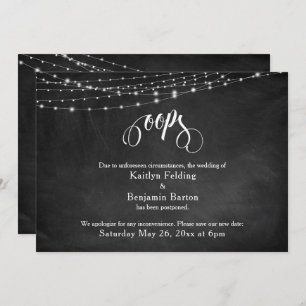 Invitation Panneaux et feux Reportés Humour Mariage "Oops"