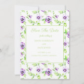 Invitation Panser aquarelle Enregistrer le Mariage date (Devant)