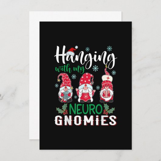 Invitation Panser Avec Mes Neuro Gnomies Infirmière Noël Sant (Devant / Derrière)