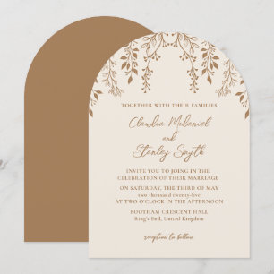 Invitation Panser les fleurs Feuillage Chaud Romantique Boho