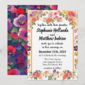 Invitation Pansies comme Amour Souvenir & Joie libre-spiritue (Devant / Derrière)