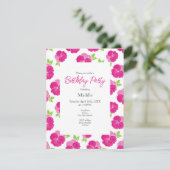 Invitation Pansies d'aquarelle rose magenta (Debout devant)