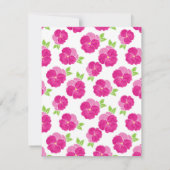 Invitation Pansies d'aquarelle rose magenta (Dos)