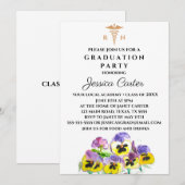 Invitation Pansies de typographie des infirmières diplômées e (Devant / Derrière)