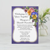 Invitation Pansies et cadres d'or à l'occasion du 50e anniver (Debout devant)