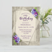 Invitation Pansies géométriques rustiques 60e anniversaire (Debout devant)