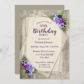 Invitation Pansies géométriques rustiques 60e anniversaire (Devant / Derrière)