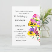 Invitation Pansies Pansy Floral Mariage (Debout devant)