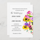 Invitation Pansies Pansy Floral Mariage (Devant / Derrière)