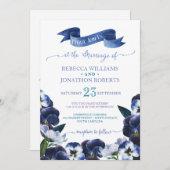 Invitation Pansies peintes (Devant / Derrière)