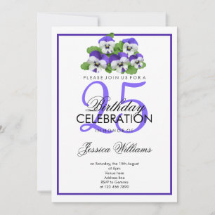 Invitation Pansies romantiques Classy Anniversaire