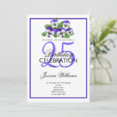 Invitation Pansies romantiques Classy Anniversaire (Debout devant)