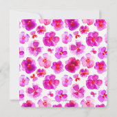 Invitation Pansies roses aquarelle mariage reprogrammé (Dos)