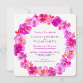 Invitation Pansies roses aquarelle mariage reprogrammé (Devant)
