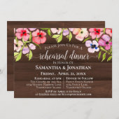 Invitation Pansies rustiques sur la répétition et le dîner de (Devant / Derrière)