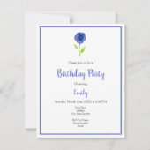 Invitation Pansies violettes bleues (Devant)