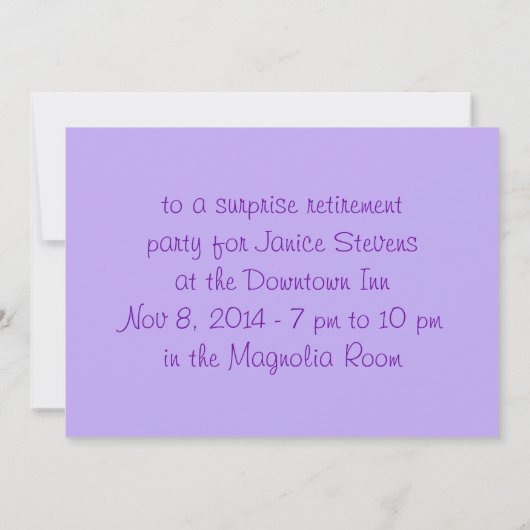 Invitation Pansy 1023 - personnalisez toute occasi (Dos)