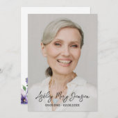 Invitation Pansy Celebration of Life Photo Funeral (Devant / Derrière)