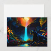 Invitation Panthère près d'une cascade (Devant / Derrière)