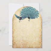 Invitation Paon damas or métallisé (Dos)