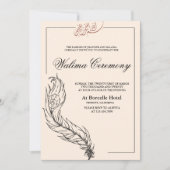 Invitation paon dessiné à la main illustré Walima arabe (Devant)