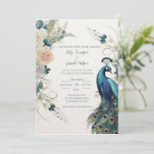 Invitation Paon Élégant (Debout devant)