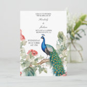 Invitation Paon Élégant (Debout devant)