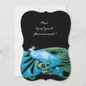 INVITATION PAON ÉLÉGANT EN BLEU NOIR SARCELLE POUR UNE FÊTE D (Dos)