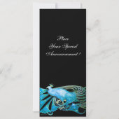 INVITATION PAON ÉLÉGANT EN BLEU NOIR TEAL FÊTE DE MARIAGE (Dos)