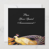 INVITATION PAON ÉLÉGANT EN JAUNE ET NOIR (Dos)