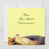 Invitation PAON ÉLÉGANT EN JAUNE NOIR ET OR Métallisé (Dos)