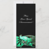 INVITATION PAON ÉLÉGANT  EN VERT ET NOIR (Dos)