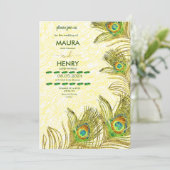 Invitation Paon élégant vintage (Debout devant)