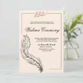 Invitation paon illustré dessiné à la main Walima arabe (Debout devant)