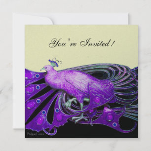 Invitation PAON papier métallisé noir, violet, platine