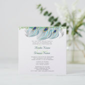 Invitation Paon Vintage 3 Plumes (Debout devant)