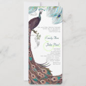 Invitation Paon Vintage 3 plumes (Devant)