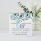 Invitation Paon Vintage 3 Plumes (Debout devant)