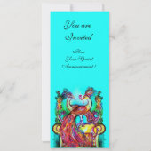 INVITATION PAONS AMOUREUX BLEU AQUA SARCELLE DAMAS MONOGRAMM (Dos)