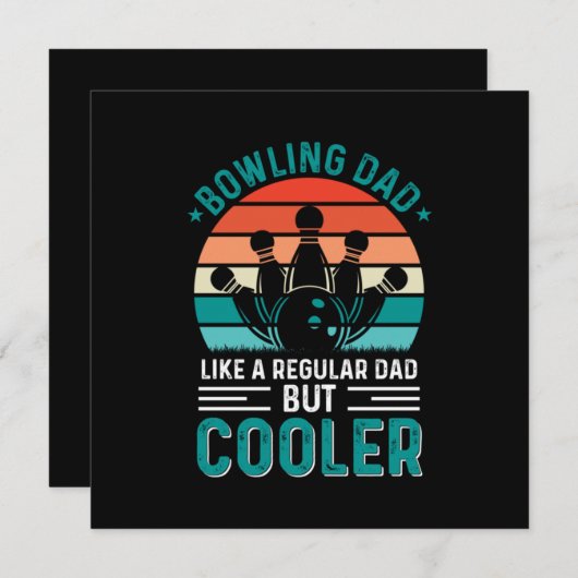 Invitation Papa au bowling (Devant / Derrière)