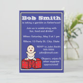 Invitation Papa Baby shower Bébé Dice Jeu (Debout devant)